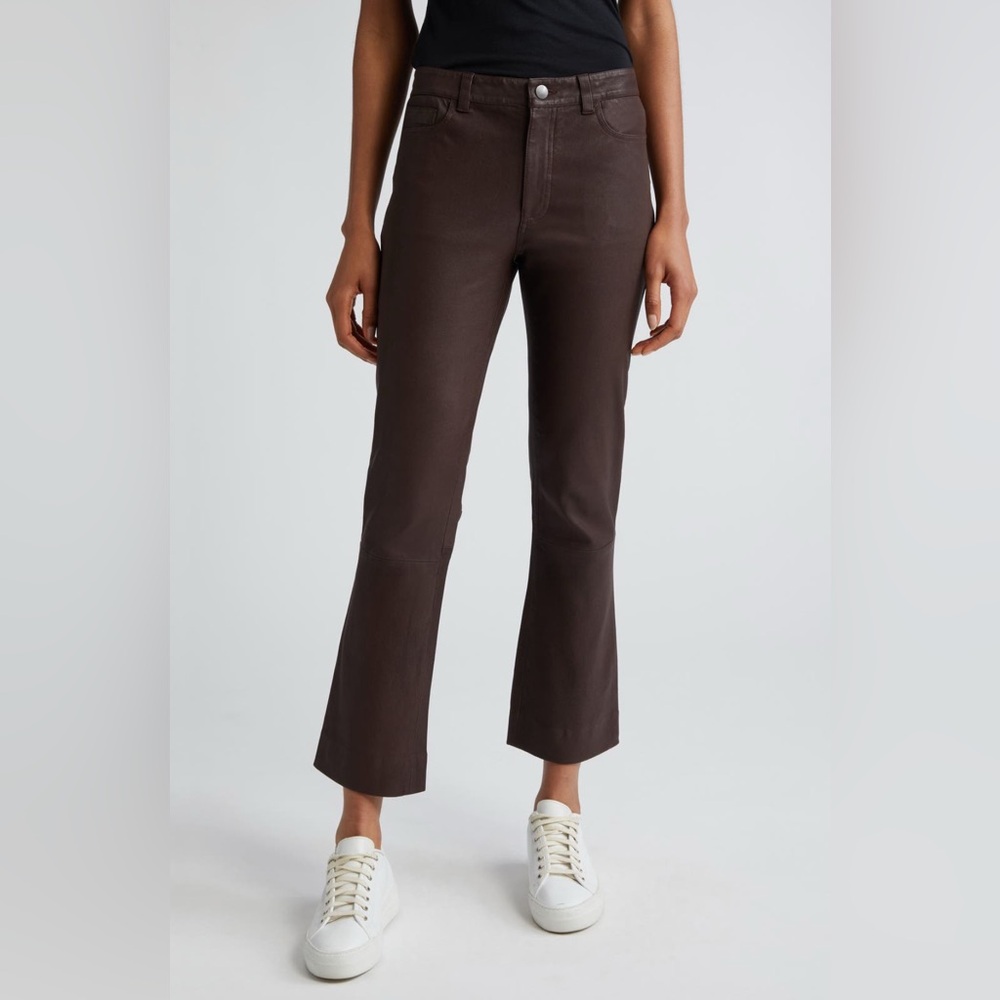 NWT Antonio Milano ATM Cropped Leather Flare Pants